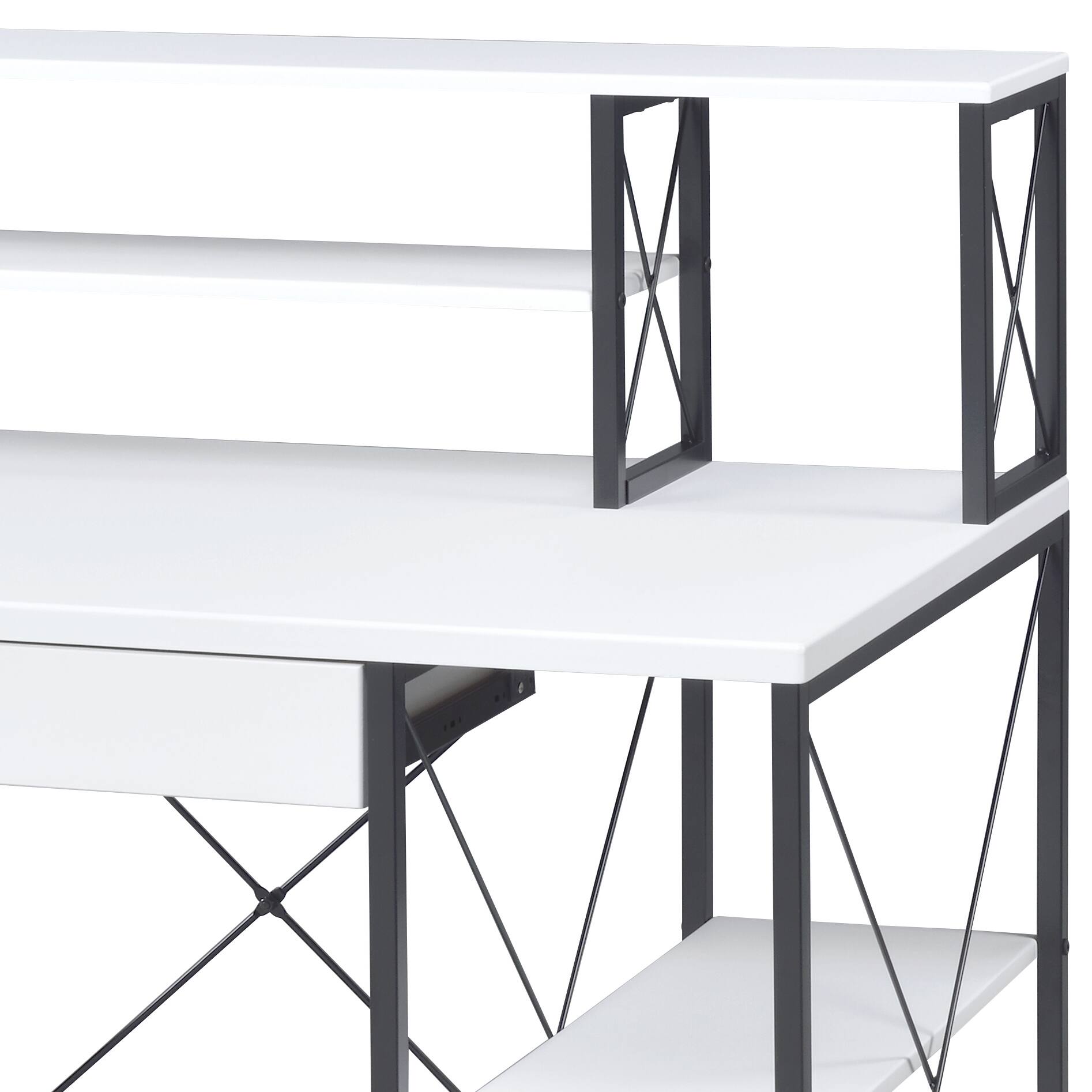 Alt View 5. APRILSOUL - Amiel All Purpose White Finish Writing Desk - White.