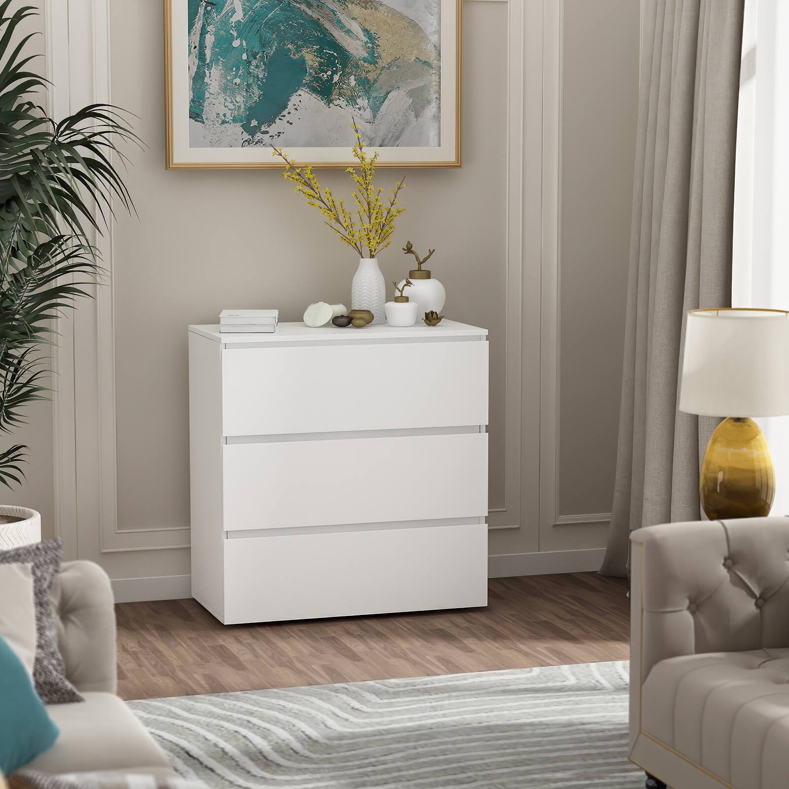 Alt View 6. FUFU & GAGA - FUFU&GAGA 3 - Drawer Drawers Compact Storage Unit – White, Perfect as Bedside or Living Space Organizer - White.