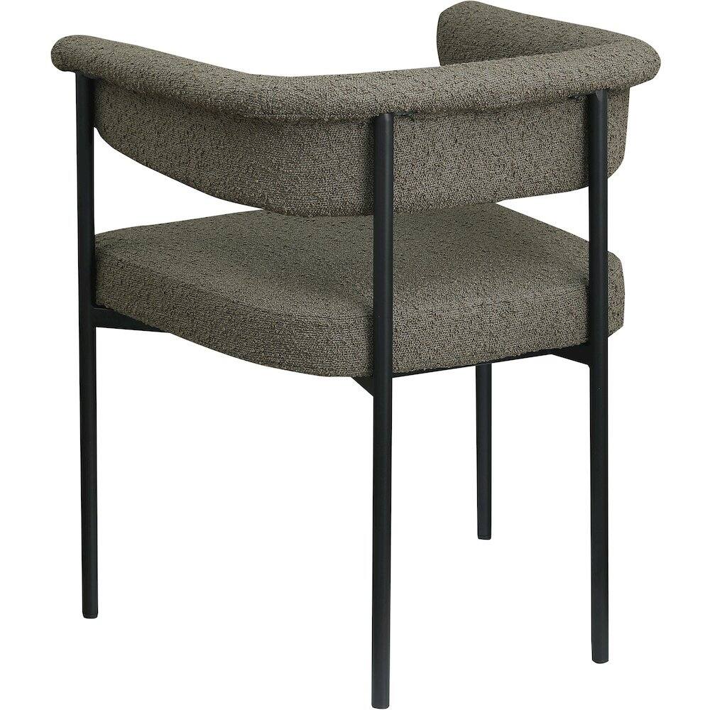 Alt View 4. Meridian Furniture - Malin Olive Boucle Fabric Dining Chair, Set of 2 - Green.