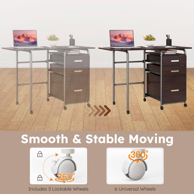 Smooth & Stable Moving  
360°  
Includes 3 Lockable Wheels  
6 Universal Wheels