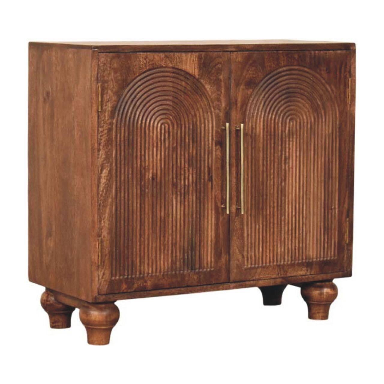 Angle. Artisan Furniture - Artisan Furniture Solid Wood Arco Groove Sideboard - Brown.