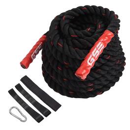 GSE Games & Sports Expert - 2" Diameter Battle Rope, Workout Battle Ropes with Anchor Strap (30FT) - Red