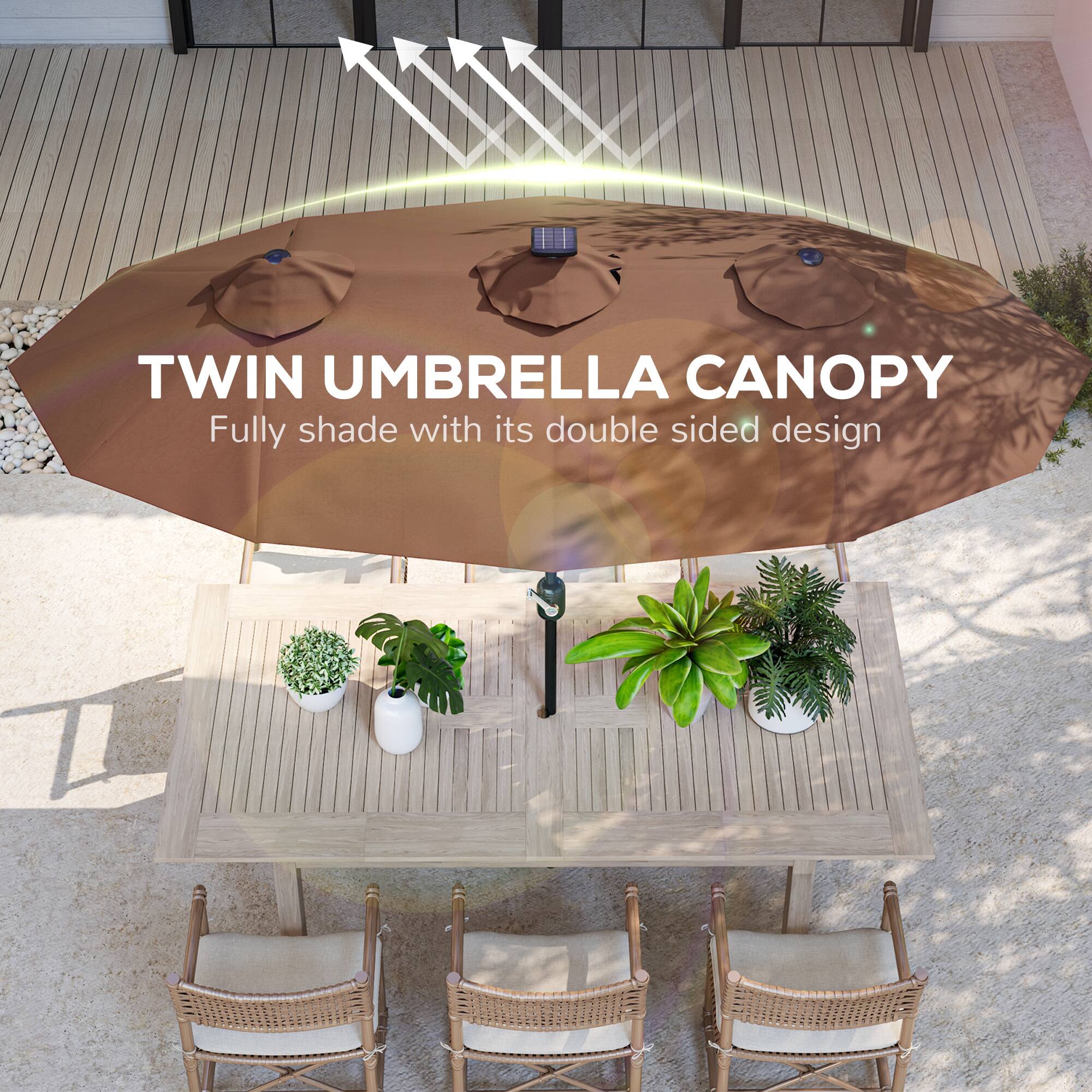 TWIN UMBRELLA CANOPY  
Fully shade with its double sided design