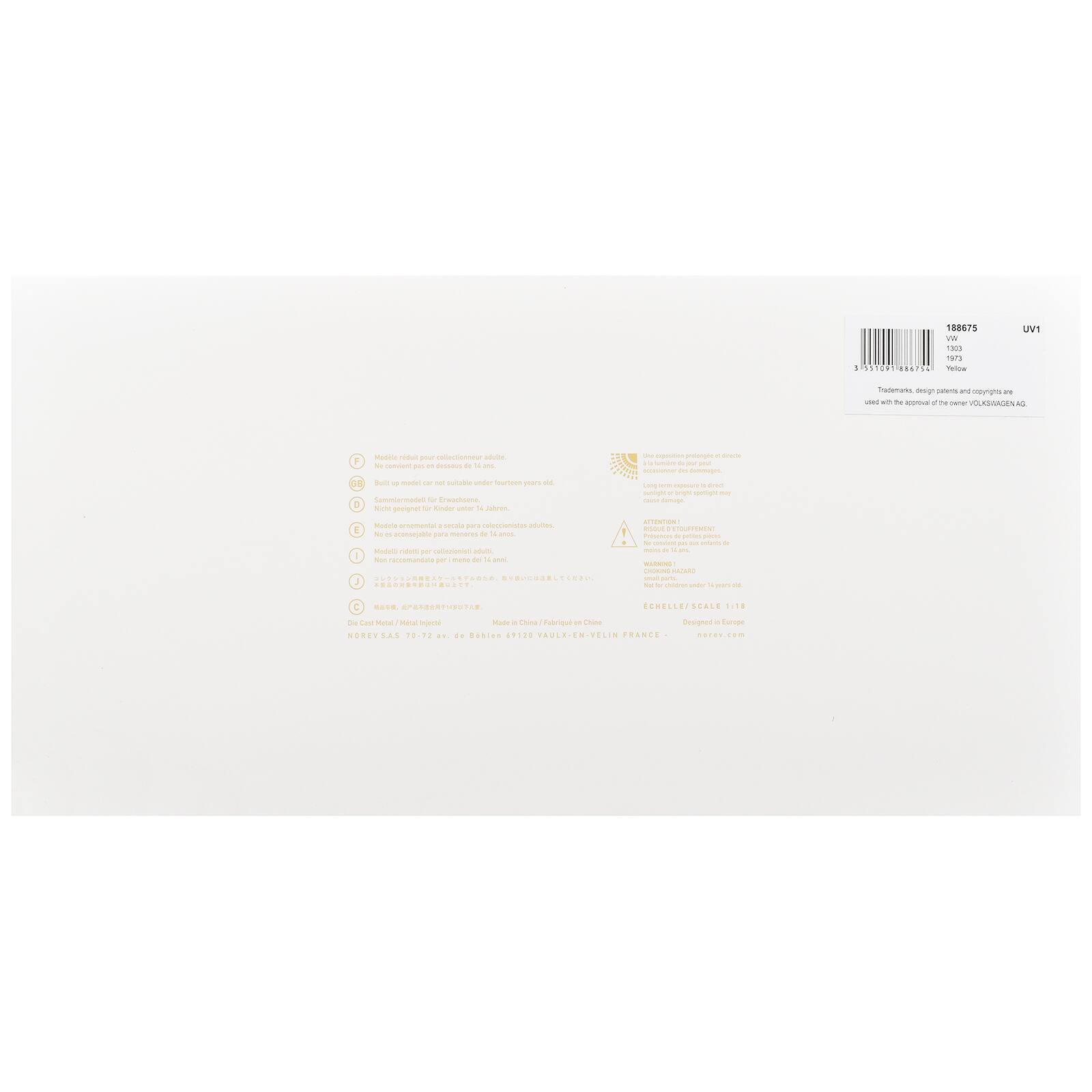 188675 W 1300 1573 i 551091 888750 Yellow  
UV1  
Trademarks, design patents and copyrights are used with the approval of the owner VOLKSWAGEN AG.  
Modelle räuscht für Sammler und Erwachsene. Führt nicht unter 10 HA dessous 14 and Bail: d model SB  suitable under Tourteen years of Sammiermodell M Erwachiene. 0 14 Nicht goeignet 5g Kinder unter Jahnoo.  
One reposition prolangie it direce 12 uniory & our and miscomer dr. duminages. Comp have experiente - and weight a any spetight may - damage.  
Modela secola para coleccionistas adultos. E NI 14 anos. aconsiejable para menores Modelli ridditi 30 collezionisti adulti. Not raccomandato por mena 46 14 amil J (  
ACTENTION: - DETOCIPMENT Prevences it peties pien M content  ALE HOTS di maine