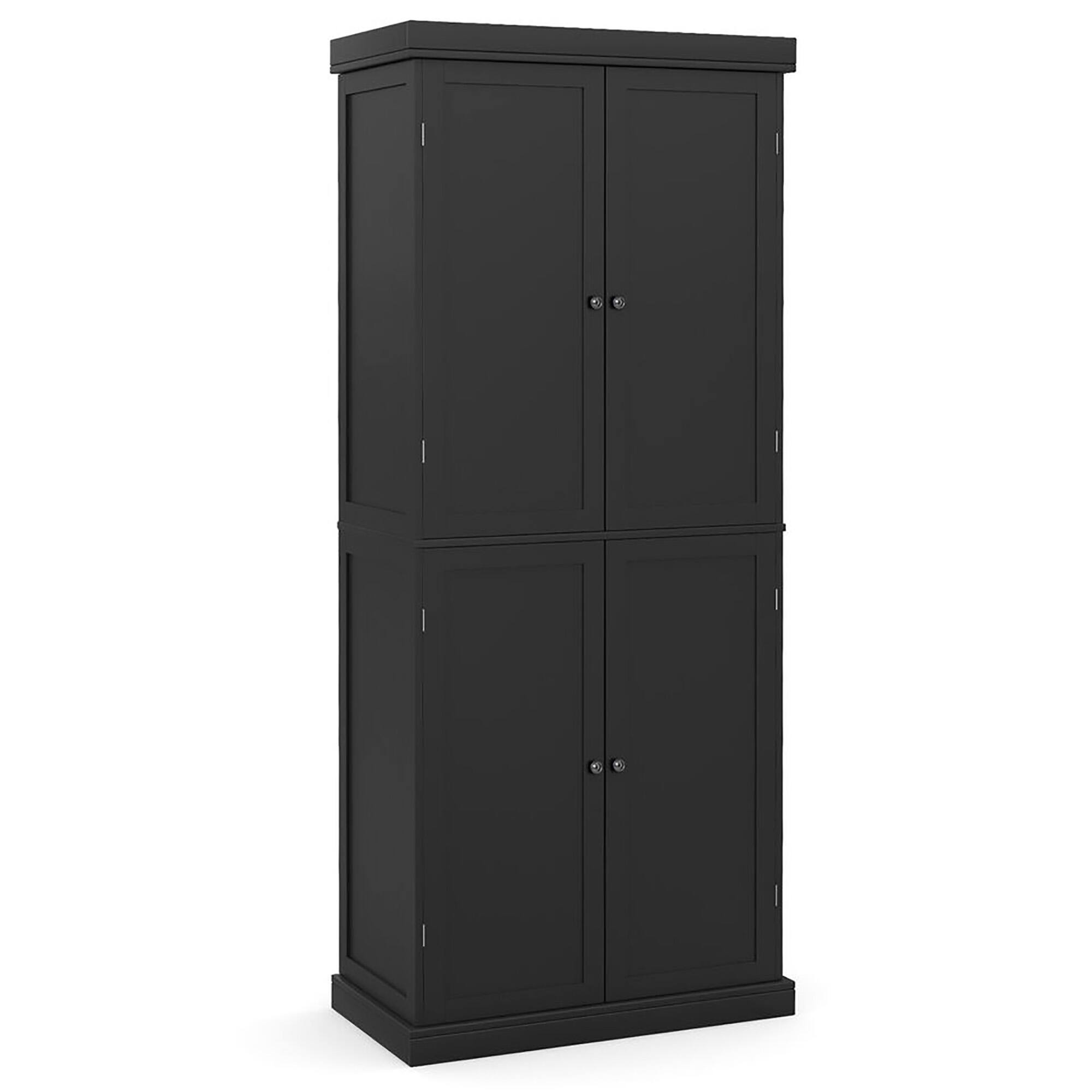 Alt View 9. Gymax - Gymax 72.5'' Kitchen Pantry w/4 Door 6-Tier Shelves Freestanding Modern Storage Black - Black.