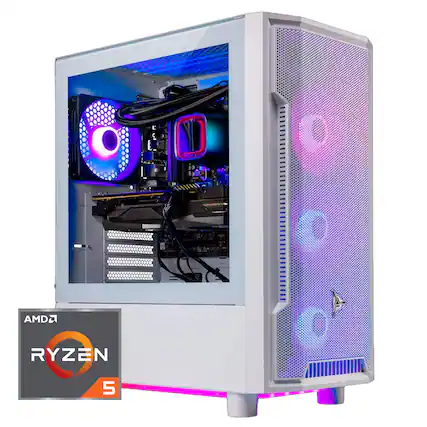 Skytech Gaming - Archangel 4 Gaming Desktop - AMD Ryzen 5 7600X - 32GB Memory - NVIDIA RTX 3060 - 1TB SSD - White