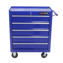 APRILSOUL - 5 Drawer Tool Chest Tool Storage Cabinet for Garage Storage with 4 Wheels and Locking System - Blue