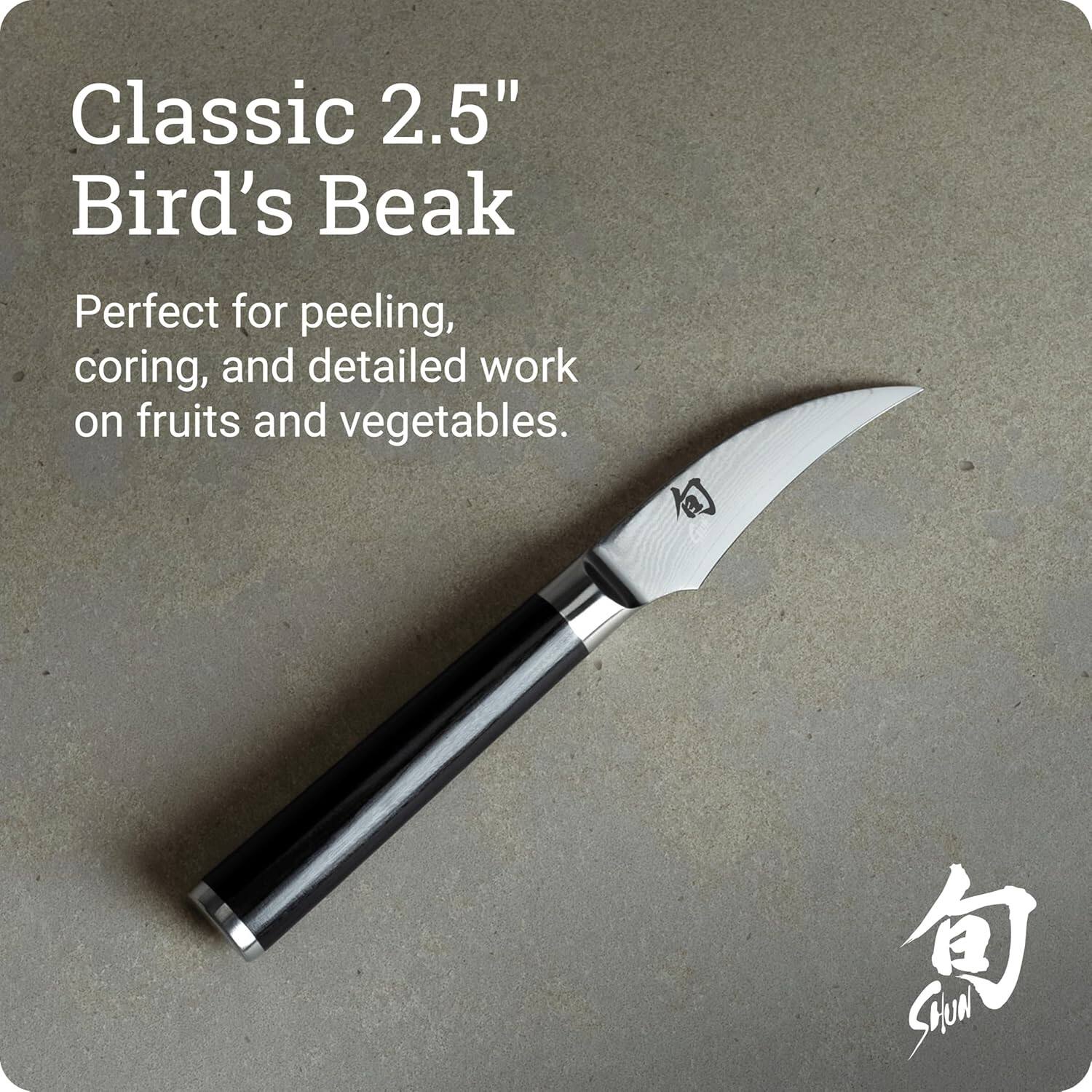 Classic 2.5" Bird's Beak  
Perfect for peeling, coring, and detailed work on fruits and vegetables.