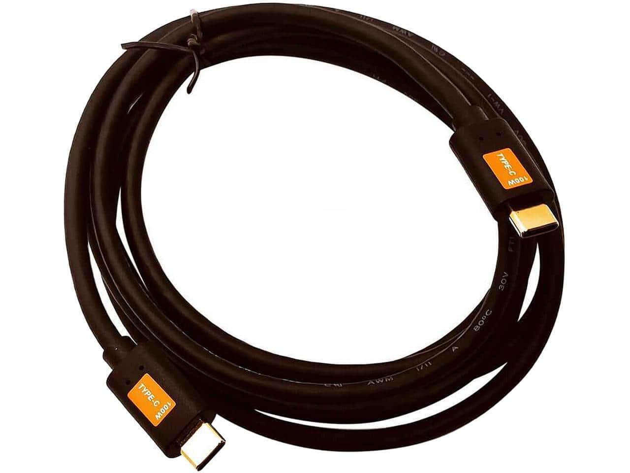 Nippon Labs - 20USBCGEN2-3MM-G 3ft USB Type C 3.1 (G2) Male to USB-C Male Cable 10Gbps with Built-in E-Marker - Black