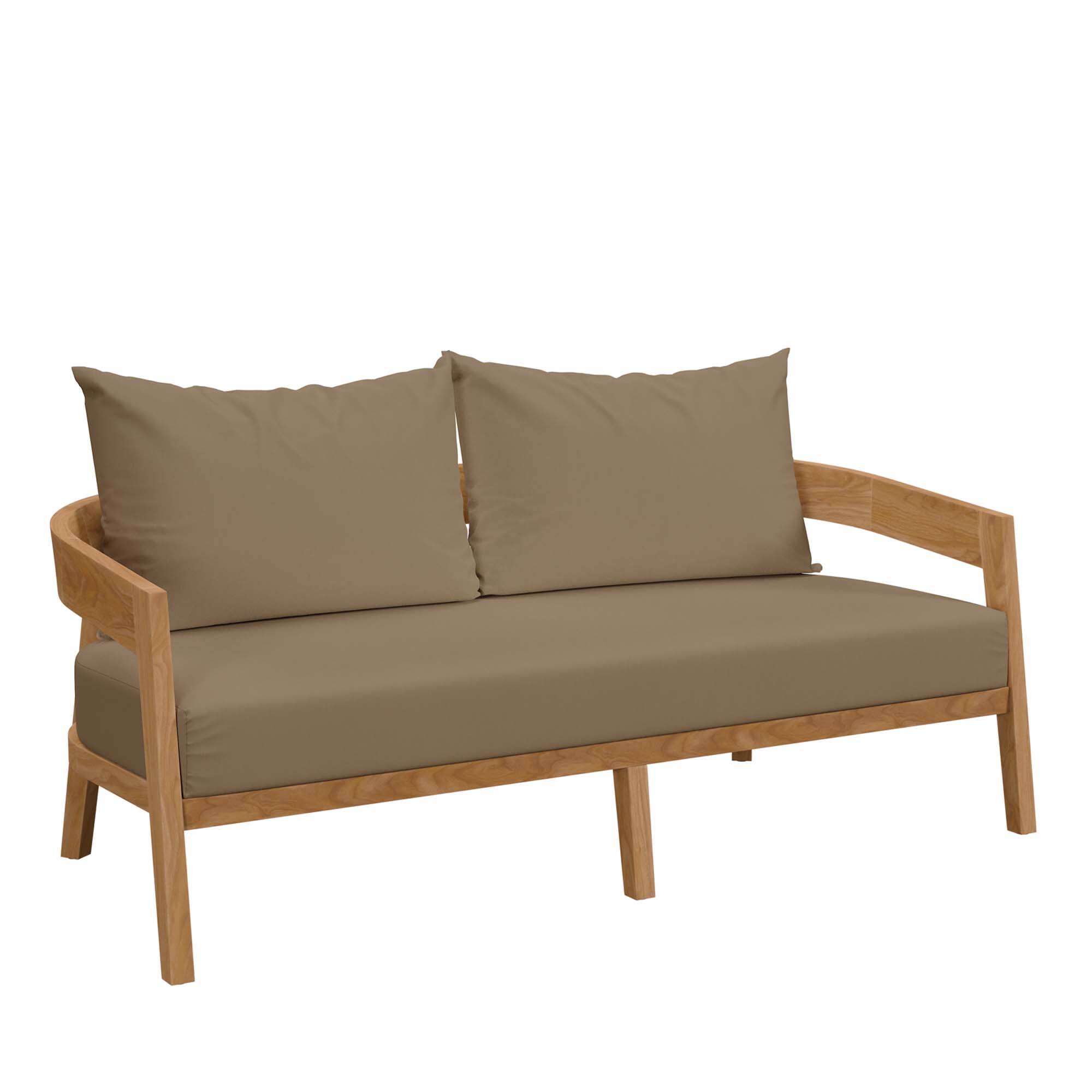 Angle. Modway - Brisbane Teak Wood Outdoor Patio Loveseat by Modway - Natural Light Brown.