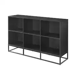 Crosley Furniture - Enzo 6 Cube Record Player Stand With Vinyl Storage - Black