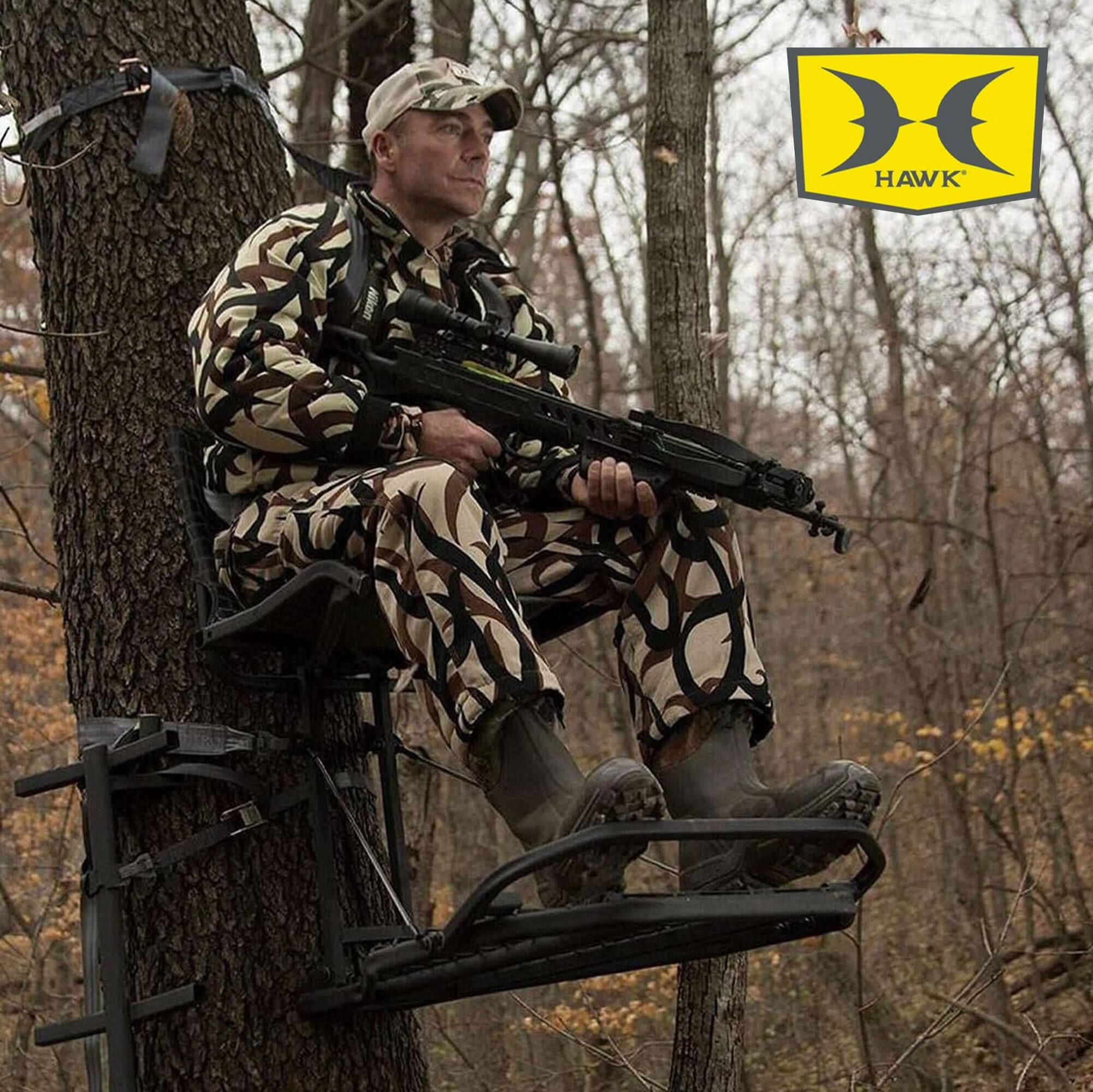 Alt View 3. Hawk - Hawk Kickback LVL Hang-On Deer Hunting Tree Stand with XL Seat and Platform - Multi.