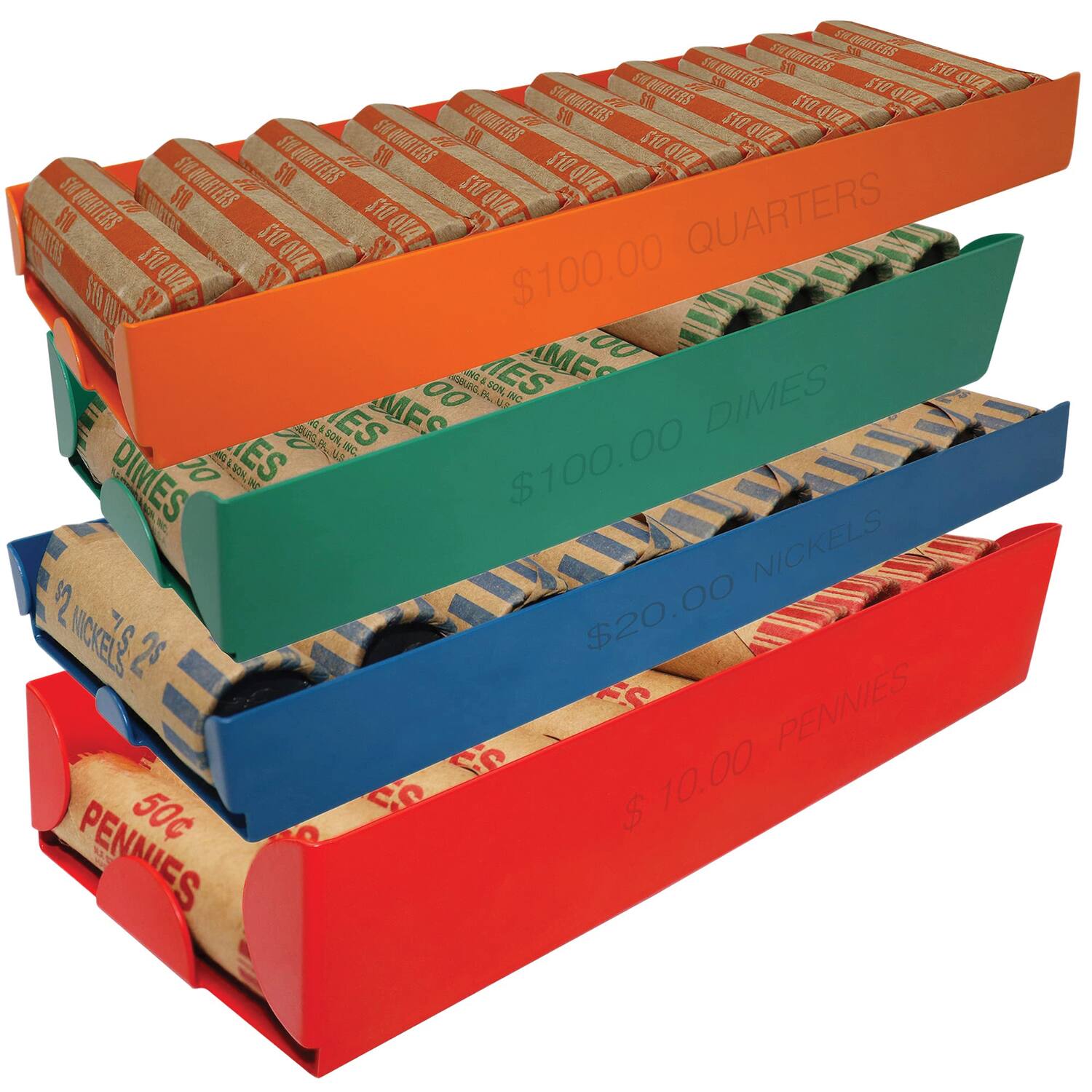 $100.00 QUARTERS  
$100.00 DIMES  
$20.00 NICKELS  
$10.00 PENNIES