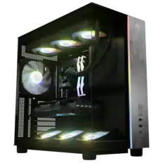 Front. Andromeda Insights - AI 50 Elite V3 Gaming PC RTX 5070 Ti 16GB | Ryzen 7 9800X3D 4.7 GHz (5.2 GHz Turbo) | 32GB DDR5 6000MHz | 2TB Gen4 SSD - Black.