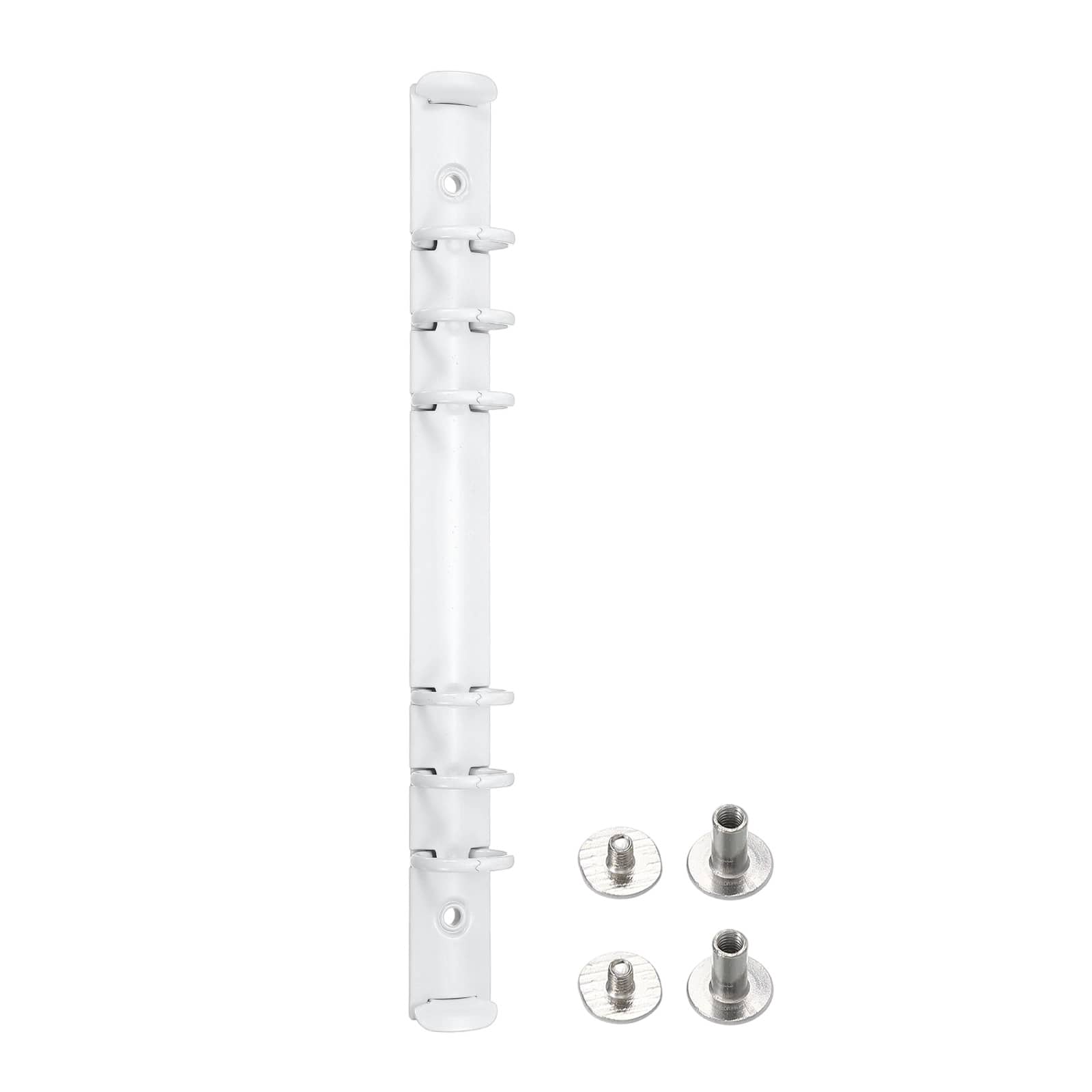 Unique Bargains - A5 6-Hole Ring Binder Mechanisms, 1 Set Binder Spines Replacement for Office Planners Documents Organization - White