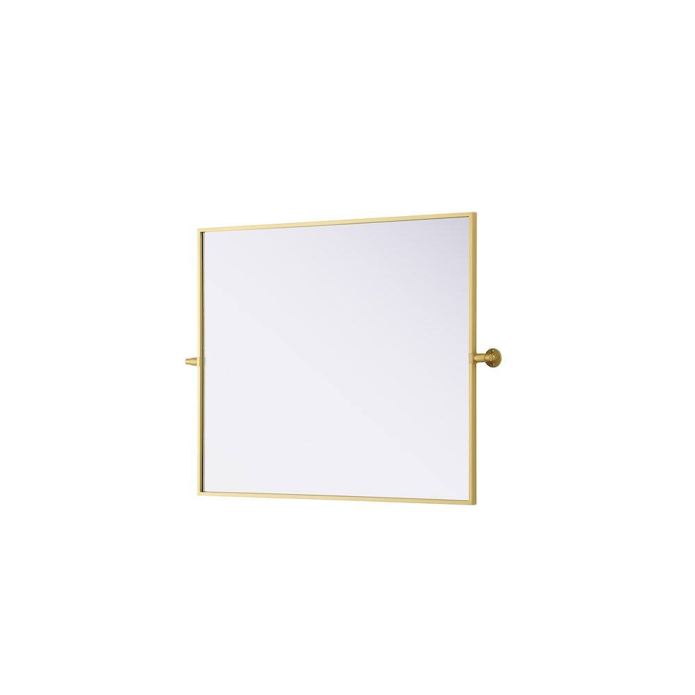 Alt View 1. Elegant Kitchen and Bath - Amoura 30X36 Pivot Mirror In Brass - Brass.