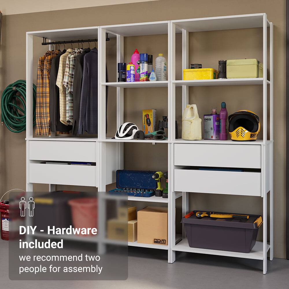 DIY - Hardware included  
we recommend two people for assembly