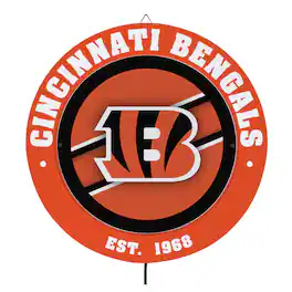 Evergreen Enterprises - Cincinnati Bengals 15" LED Round Metal Lit Wall Sign - Multicolor