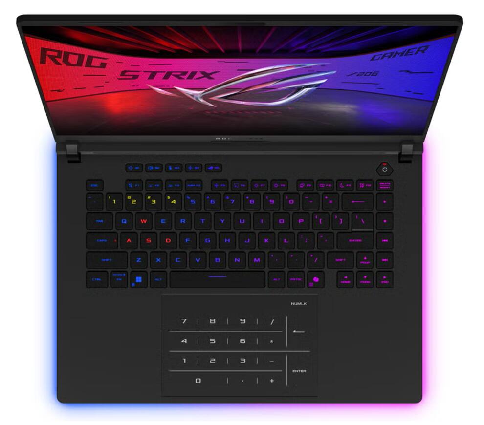 ROG STRIX GAMER  
2206  

Q W E R T Y U I O P  
A S D F G H J K L  
Z X C V B N M  
NUMLK  
7 8 9  
4 5 6  
1 2 3  
0 . /  
ENTER