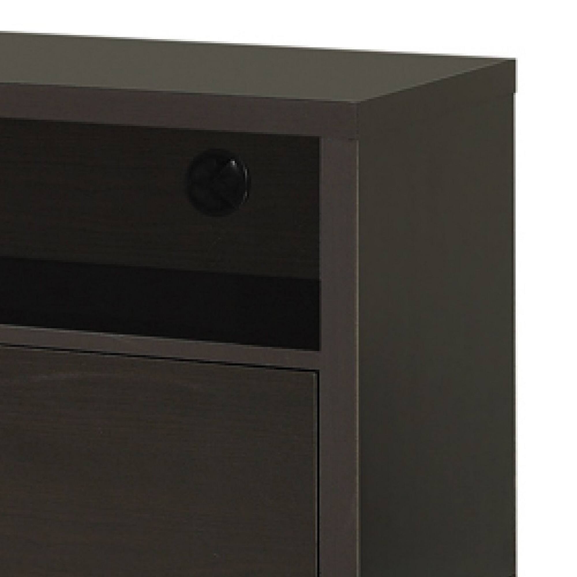 Alt View 1. Manhattan Lane - Fabulously Designed  tv console with chrome legs - BROWN.