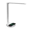 Front. Mount-It! - LED Desk Lamp with Wireless Charging, Touch Controls, Adjustable Angle & 5 Color/Brightness Settings, Silver - Silver.