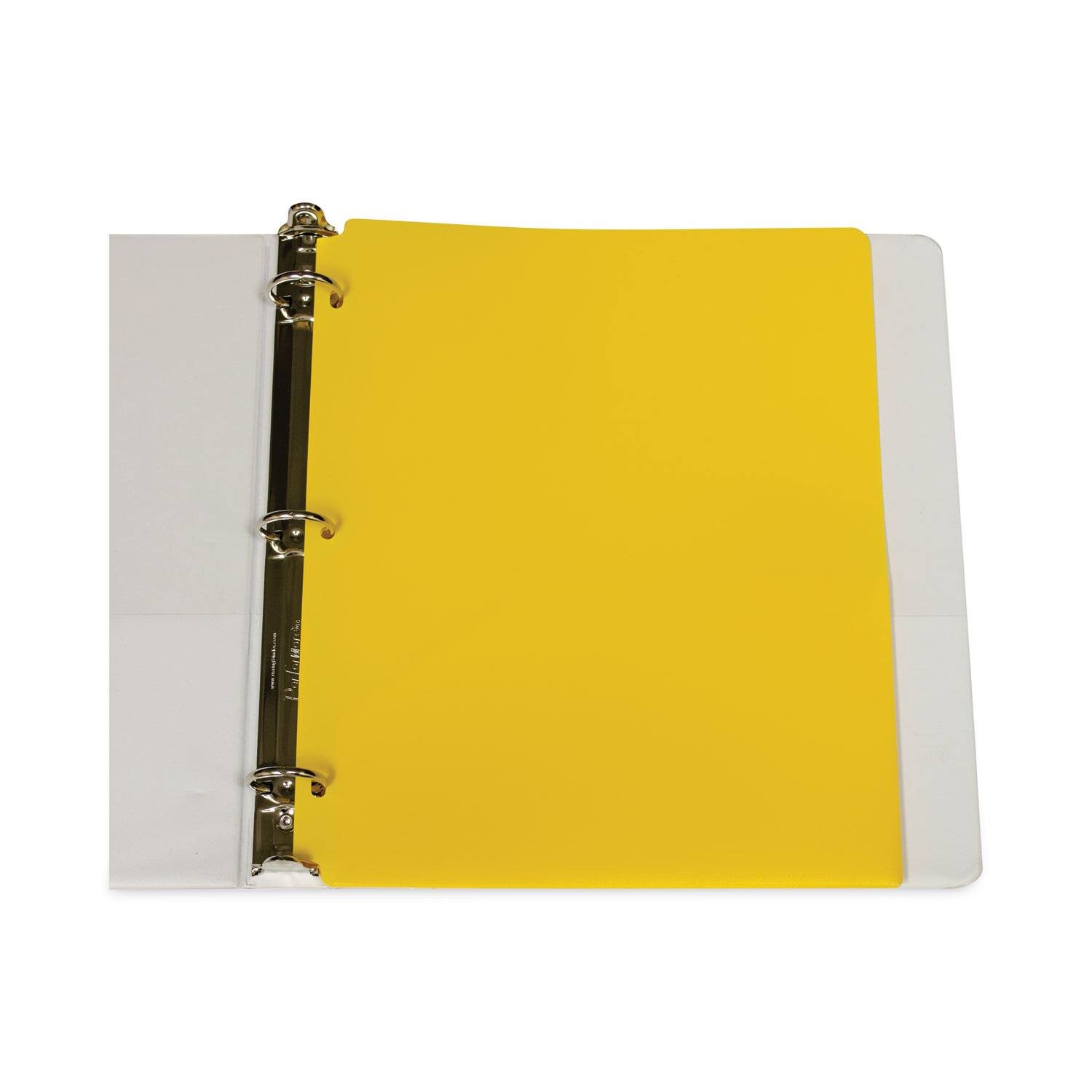 Left. C-Line Products - Two-Pocket Heavyweight Poly Portfolio Folder, 3-Hole Punch, 11 x 8.5, Yellow, 25/Box.