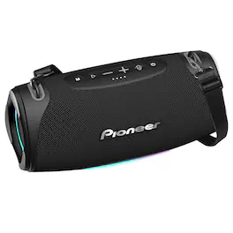 Pioneer - 240W Rechargeable Bluetooth Speaker, Dual 3.5" Woofers, Lights, USB Charging, Waterproof, 20 Hr Play Time - Black