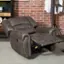 Alt View 11. Bestier - Bestier Oversized Brown Vegan Leather Manual Power Recliner with Nailhead Trim and USB Port - Gray.