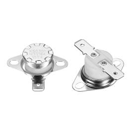 Unique Bargains - 2pcs KSD301 Thermostat 125°C/257°F 16A N.O. Snap Disc Switch for Microwaves/Oven/Coffee - Silver