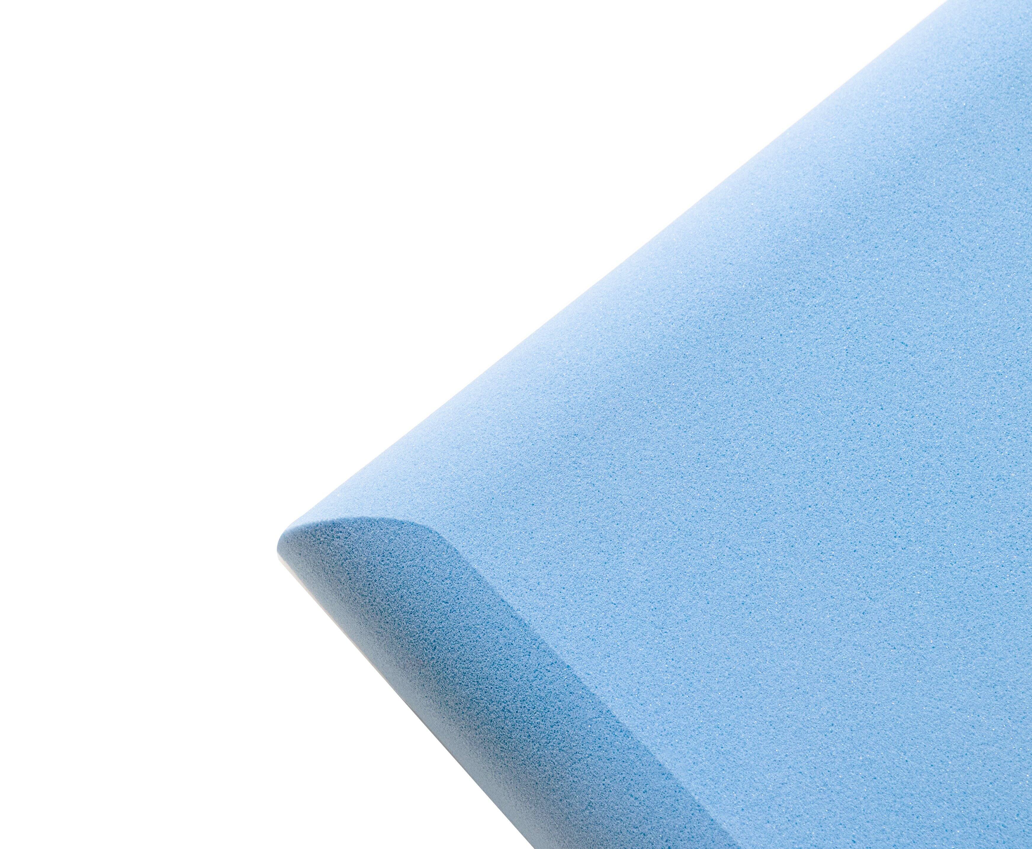 Alt View 2. Bestier - 4 Inch Memory Foam Pillow with Cool Fabric, Reversible Dual-Color Pillow for All Sleepers - Blue.