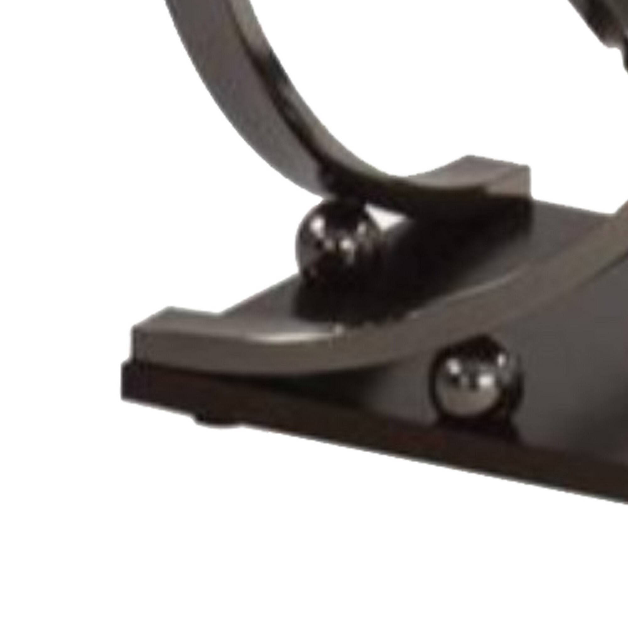 Alt View 2. Manhattan Lane - Wood and Metal End Table with Sweeping Legs - Brown and Black.