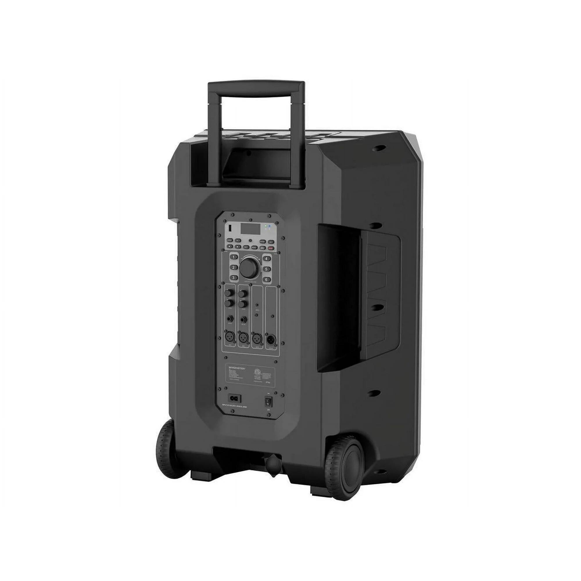 Back. Monster - All-in-One Bluetooth Speaker System, Party Speaker, PA - Black.