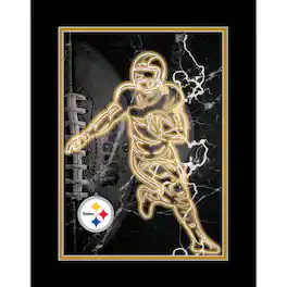 Fan Creations - Pittsburgh Steelers 12'' x 16'' Framed Neon Player Print - Black