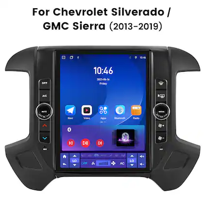 For Chevrolet Silverado / GMC Sierra (2013-2019)
10:46
2023-06-16
Friday
A/C
R
N
MUTE
MEDIA
E
Navi
Video
Apps
Bluetooth
Radio
K
DII
DI
MIC
RST
LO
OFF
AUTO
E
AC
LO +