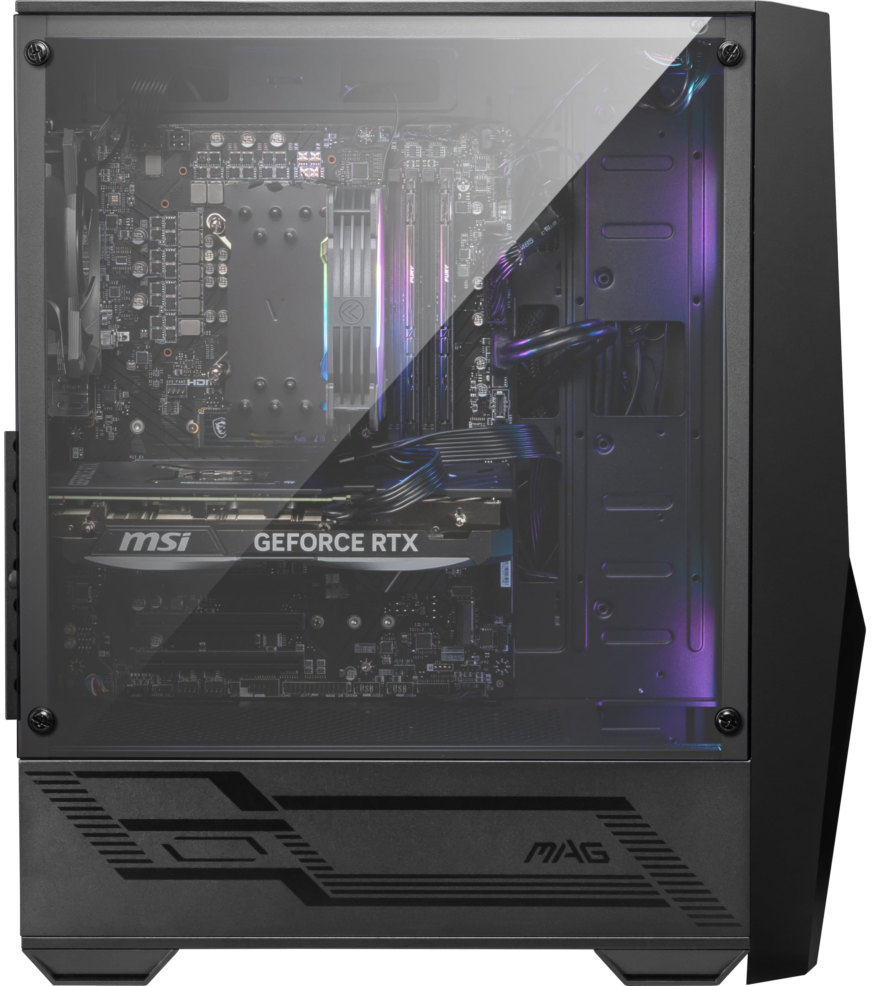 Left. MSI - Codex R 13NUD064 Gaming Desktop - Intel Core i7-13700F - 16GB Memory - NVIDIA GeForce RTX 4060Ti - 2TB SSD - Black.