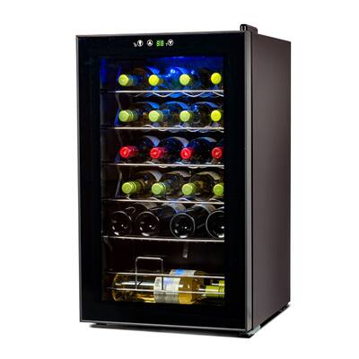 Front. Black+Decker - BLACK+DECKER 24 Bottle Wine Fridge, Compressor Cooling Wine Cooler Refrigerator with Interior Light - Black.
