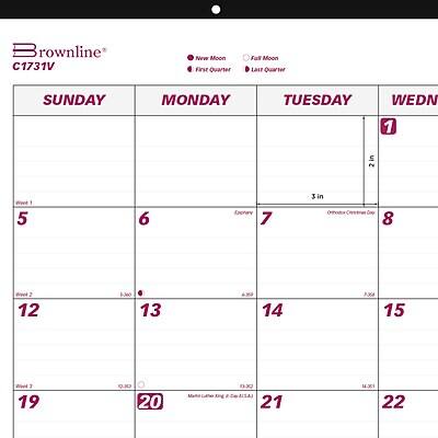 Sure, here is the corrected and grouped text from the image:

---

**Brownline C1731V**

- New Moon
- First Quarter
- Full Moon
- Last Quarter

**SUNDAY**  
Week 1: 5  
Week 2: 12  
Week 3: 19

**MONDAY**  
Week 1: 6  
Week 2: 13  
Week 3: 20

**TUESDAY**  
Week 1: 3 in  
Week 2: 14  
Week 3: 21

**WEDNESDAY**  
Week 1: 7  
Week 2: 15  
Week 3: 22

**Additional Notes:**
- 1 in Orthodoxy
- 5 in Epiphany
- 7 in Orthodox Christmas Day
- 13 in Epiphany
- 14 in Epiphany
- 15 in Epiphany
- 19 in Epiphany
- 20 in Epiphany
- 21 in Epiphany
- 22 in Epiphany

---

This text is organized by days of