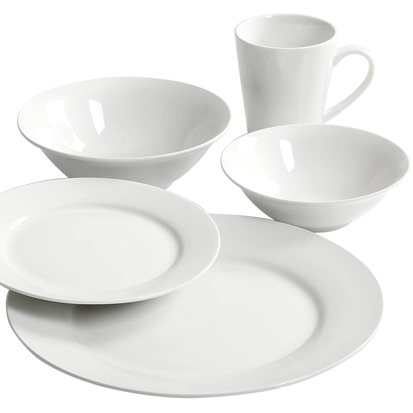 Alt View 5. Gibson - Gibson Home Noble Court 30 Piece Ceramic Dinnerware Set in White - White.