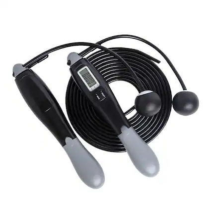 Front. Cluzine - Cordless Jump Rope LED Display ABS Adjustable 2.8m Portable Home Fitness - Black.