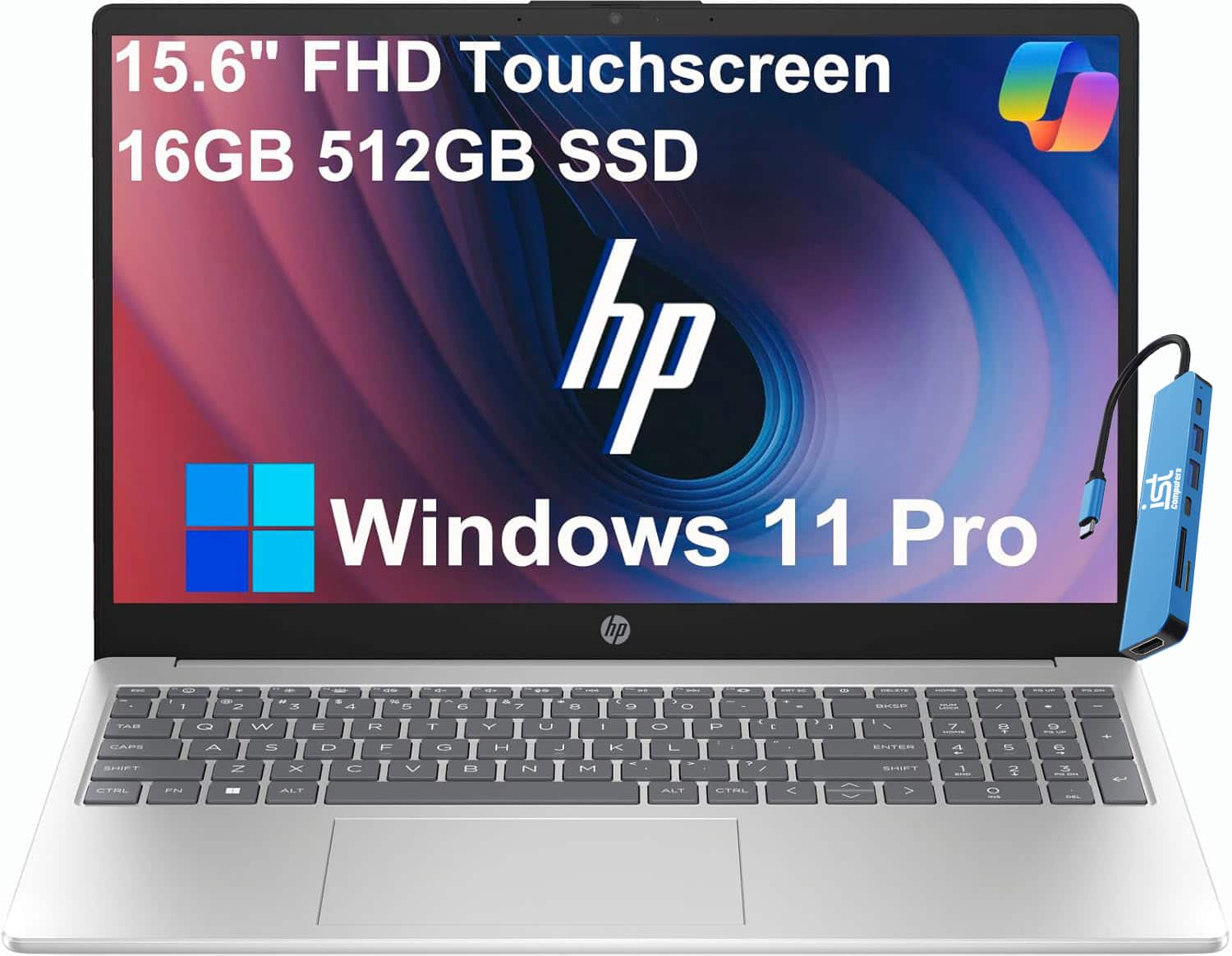 HP - 15 15.6" FHD Touchscreen Laptop - Intel Core i5 with 16GB Memory - 512GB SSD - Windows 11 Pro - Silver