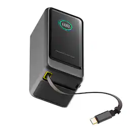 ReelCharge - ReelPro 15,000 mAh Power Bank with Retractable 67W USB-C (Black)