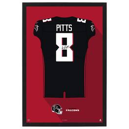 Sporticulture - Kyle Pitts Atlanta Falcons Home Jersey Framed Art Print - Black