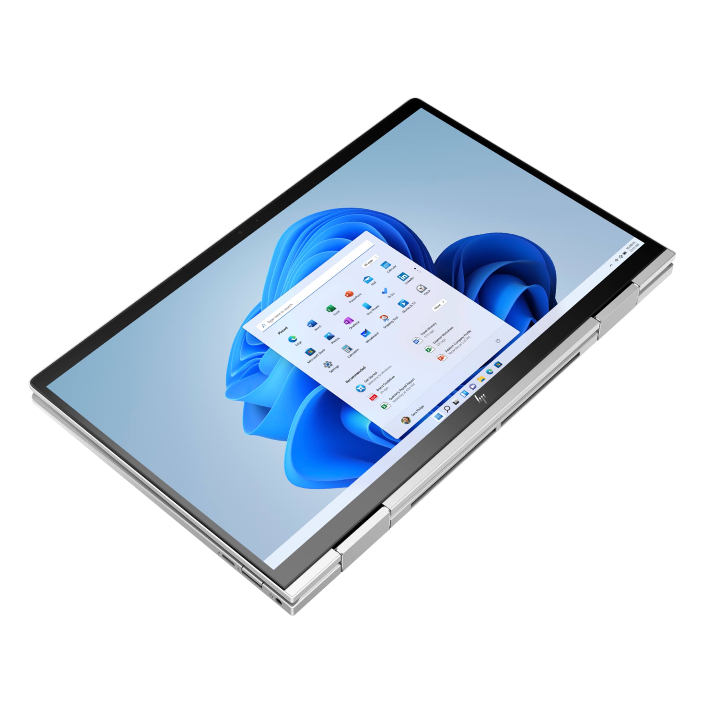 Alt View 2. HP - HP Envy 2-in-1 13.3" Touch Laptop,Intel i7-1195G7,8GB RAM,2TB SSD,Backlit Keyboard,Win 11 Pro,Silver - Silver.