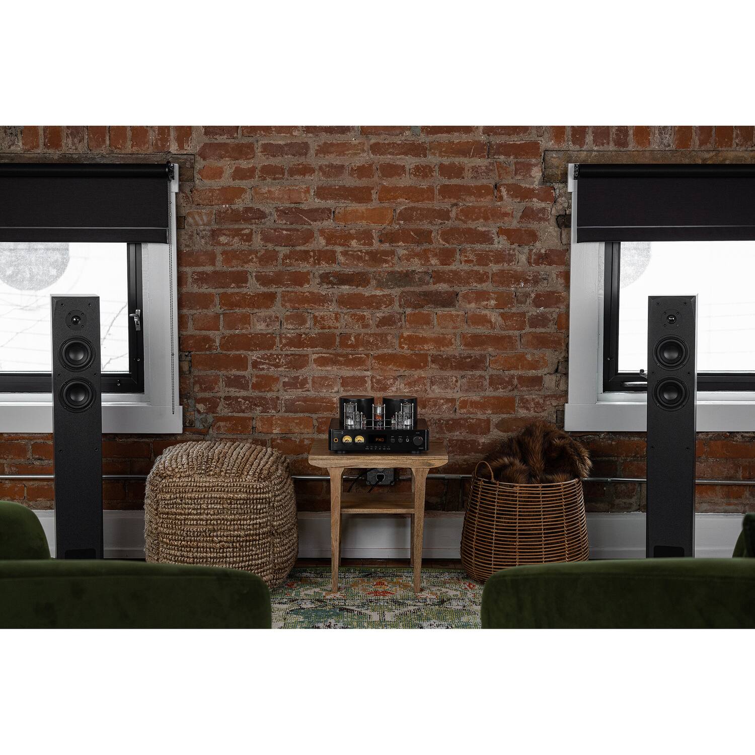 Back. Dayton Audio - 200W RMS 2.0-Channel Integrated Stereo Hybrid Tube Amplifier, Bluetooth, VU Meters, Sub Out, Phone Preamp, HTA200 - Black.