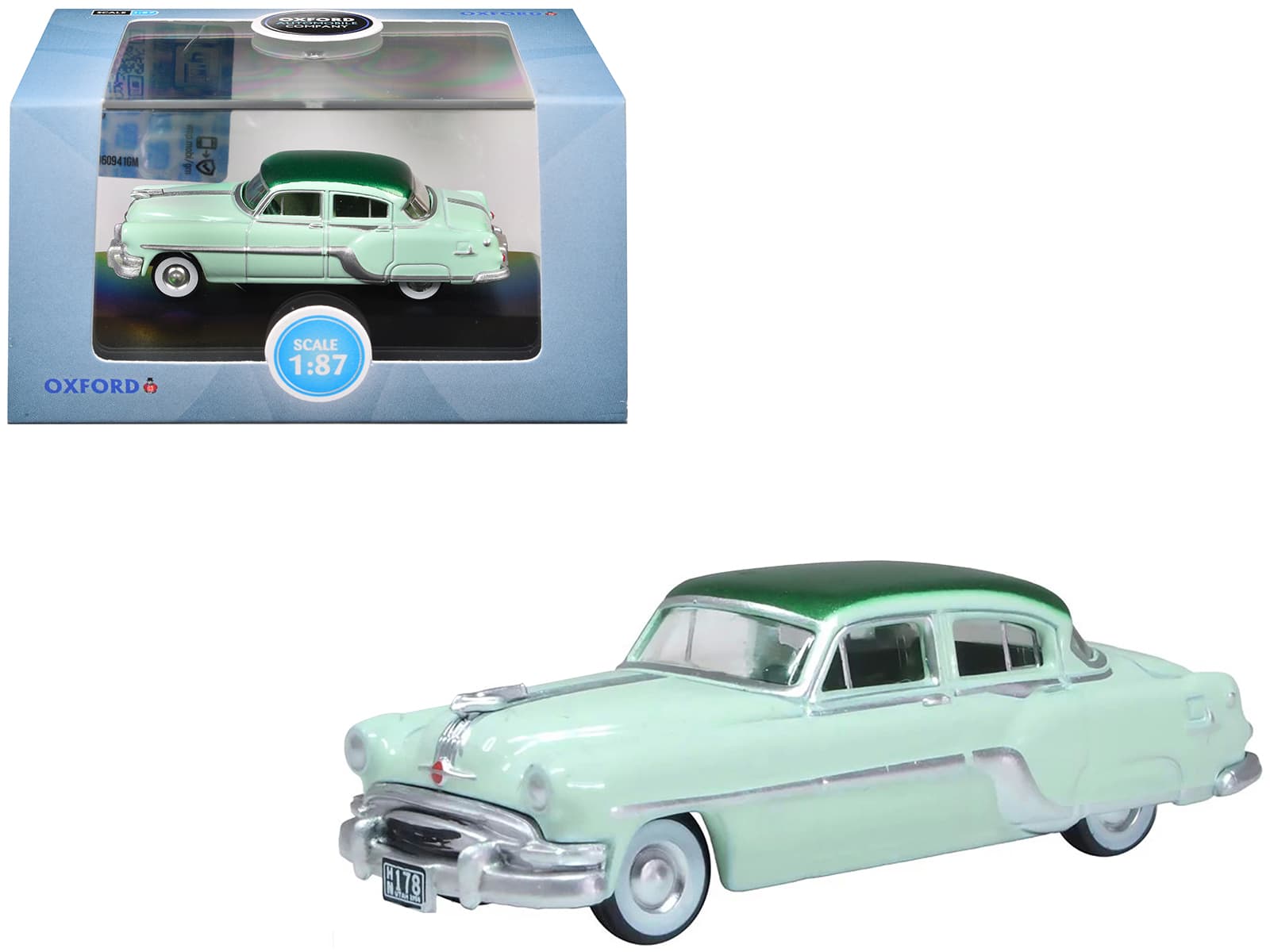 1954 Pontiac Chieftain 4 Door Shannon Green with Brookmere Green Top 1/87 (HO) Diecast Model Car Oxford Diecast price history on PriceWatchPro