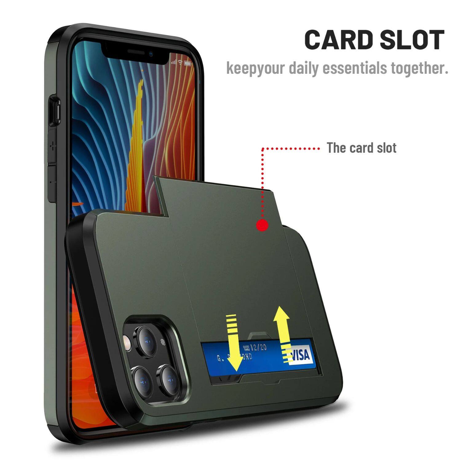 CARD SLOT  
keep your daily essentials together.  
The card slot  
G. 12/20 - OND VISA