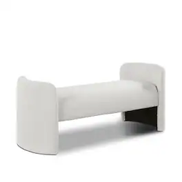 Meridian Furniture - Peyton Cream Boucle Fabric Bench - Beige