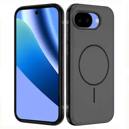 Front. Kitcheniva - Rugged Side Grip Magnetic Circle With Tempered Glass For Google Pixel 10a Case Black - Black.