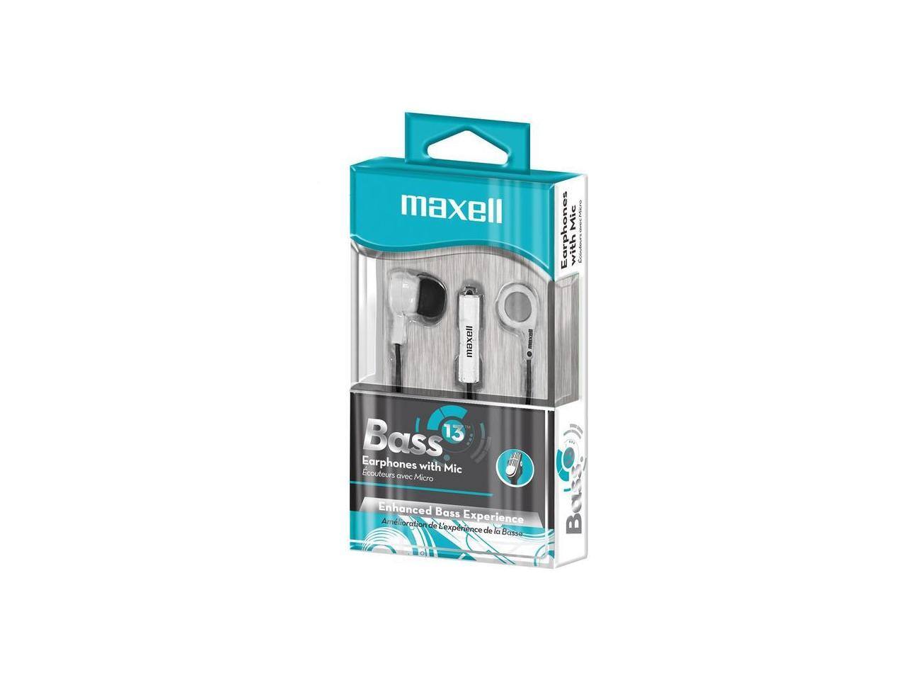 maxell Earphones Mie LPAs with Casuturs maxell Bass 13 Earphones with T Ecouteurs Mic avec Micro Enhanced Bass Amélioration de l'expérience de la Basse