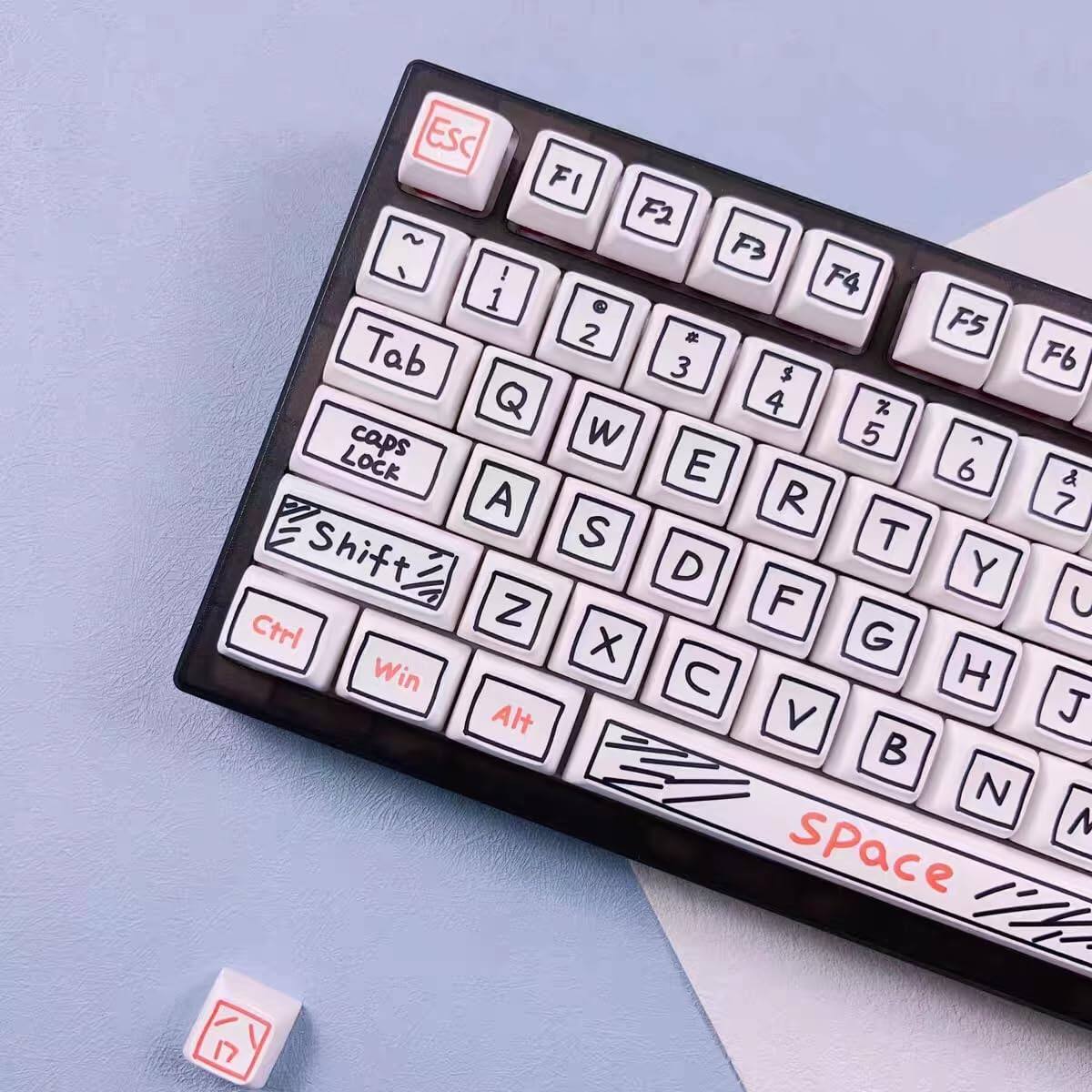 Esc F1 F2 F3 F4 F5 F6
Tab Q 1 2 3 4 5 6
caps lock A S D F G H
Shift Z X C V B N
Ctrl Win Alt
Space